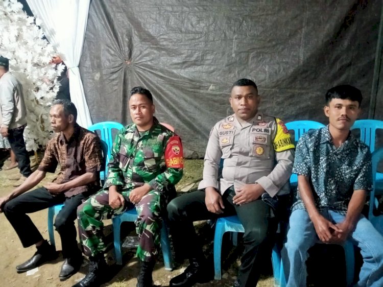 Sinergitas TNI-Polri Amankan Kegiatan Masyarakat di Kampung Lalang Desa Compang Cibal