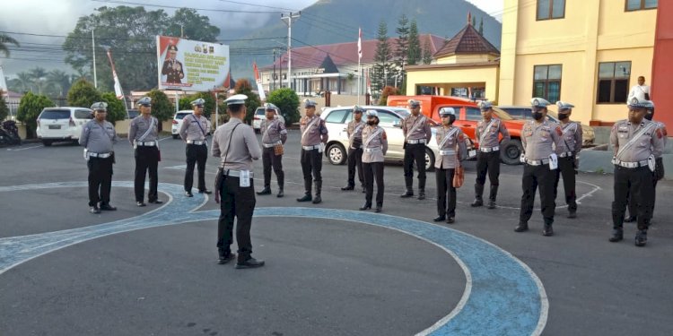 Sat Lantas Polres Manggarai Gelar Apel Pagi untuk Persiapan Pelaksanaan Gatur Pagi