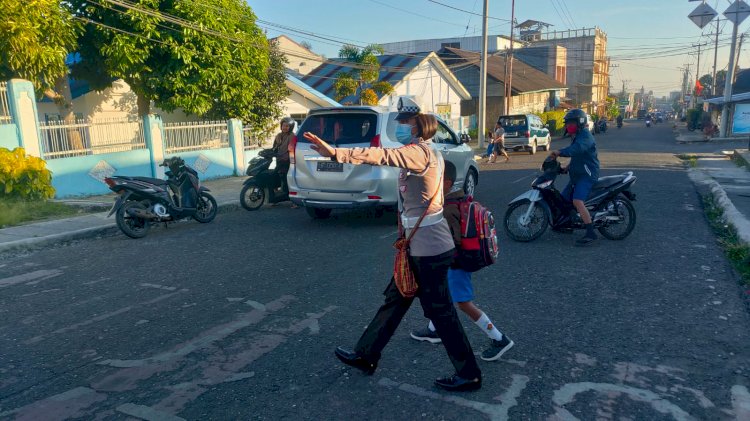 Giat Rutin Gatur Pagi untuk Menjamin Kamseltibcar Lantas di Kota Ruteng