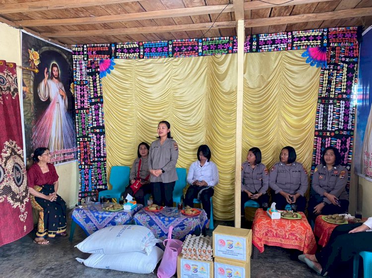 Polwan Polres Manggarai Rayakan Hari Polwan dengan Bakti Sosial di Panti Asuhan Kasih Ruteng