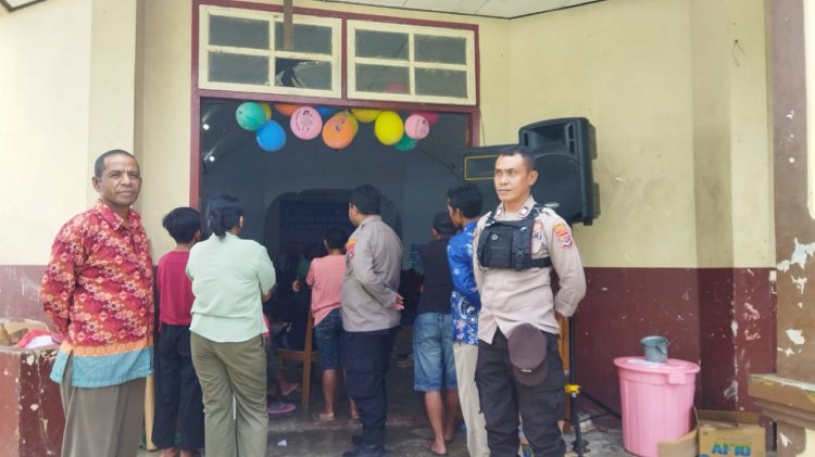 Polsek Cibal Terjunkan Personil Pengamanan Acara Penutupan Camping Kitab Suci Sekami