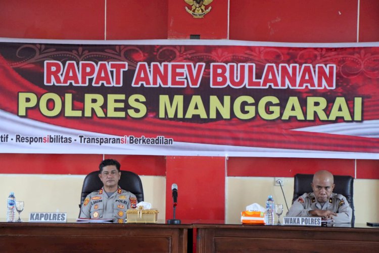 Kapolres Manggarai Pimpin Rapat Anev Bulanan Tingkat Polres Manggarai Tahun 2023