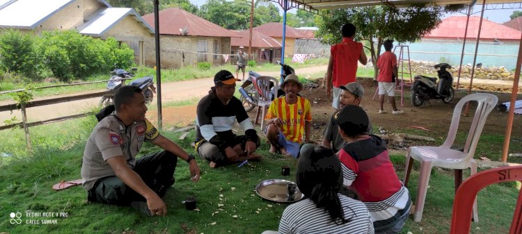 Bhabinkamtibmas BRIPKA ADRIANUS G SUMAN Himbau Warga tentang Kamtibmas, TPPO, HPR, dan Karhutla