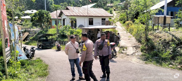 Bhabinkamtibmas Kec. Cibal Barat, Res. Manggarai Turut Serta dalam Pengamanan Penertiban Alat Peraga Kampanye Calon Anggota Legislatif