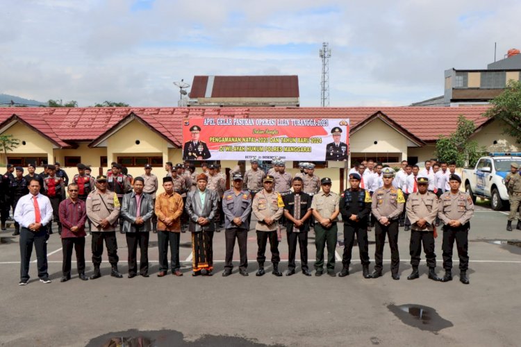 Polres Manggarai Laksanakan Apel Gelar Pasukan Operasi Lilin Turangga 2023 dalam rangka Pengamanan Natal dan Tahun Baru