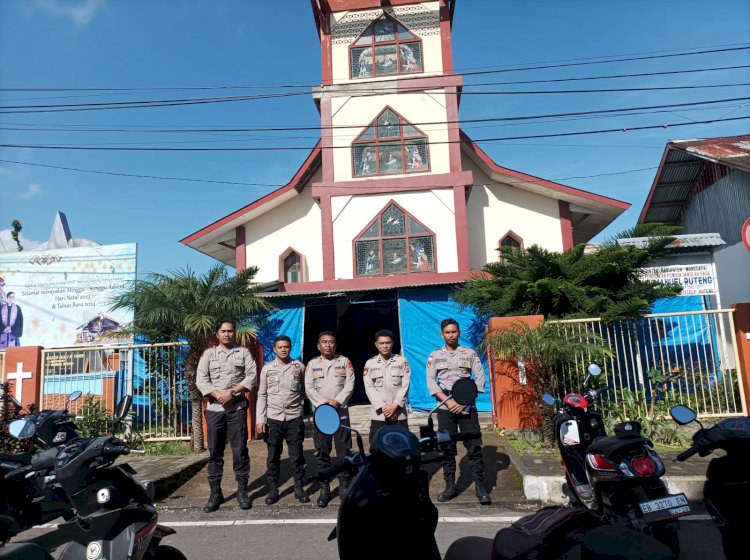 Polres Manggarai Amankan Ibadah Minggu di Gereja-Gereja Kabupaten Manggarai