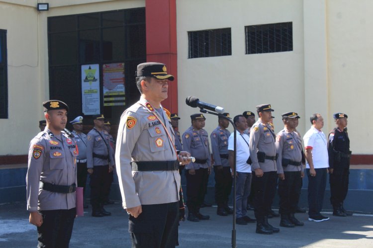 Kapolres Manggarai Pimpin Apel Mingguan Sampaikan Commander Wish Kapolda NTT