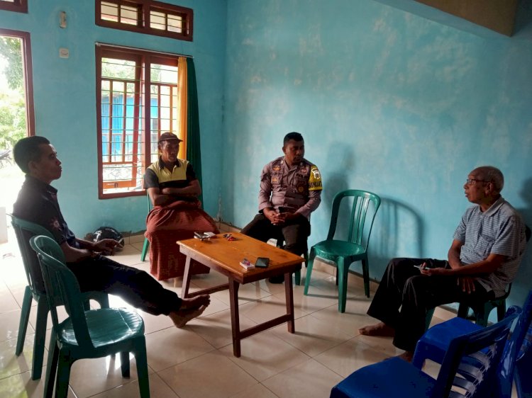 Patroli Dialogis Brigpol Agustinus Yatarten, Bhabinkamtibmas Kec. Cibal Barat, Serukan himbauan Pemilu Damai.