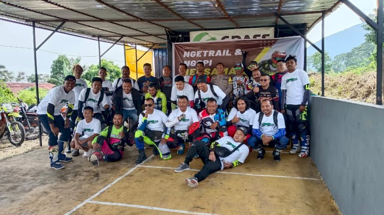 Bhabinkamtibmas Kecamatan Langke Rembong amankan Latihan Bareng Komunitas Trail MATIM, MANGGARAI, dan MABAR