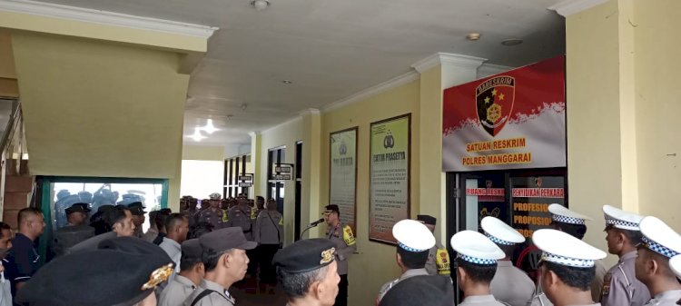 Kapolres Manggarai Pimpin Apel Pagi dan Berikan Arahan untuk Pengamanan Kampanye Capres