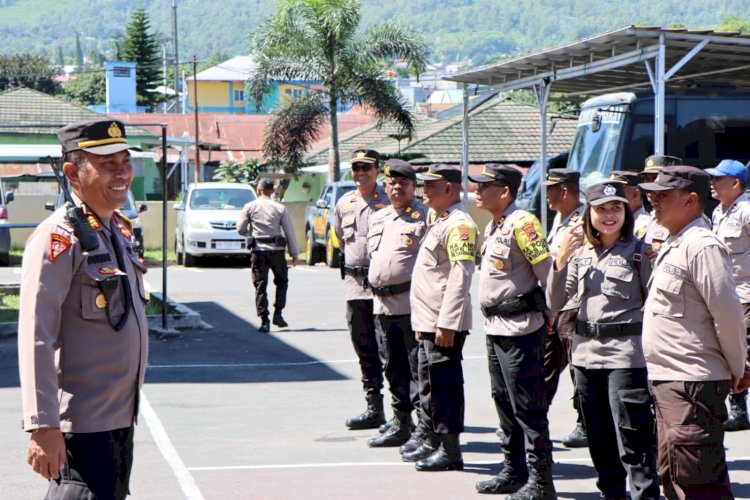 Operasi Mantap Brata: Apel Persiapan Personil Pengamanan Kampanye Tahap IV, Pemilu 2024 di Polres Manggarai