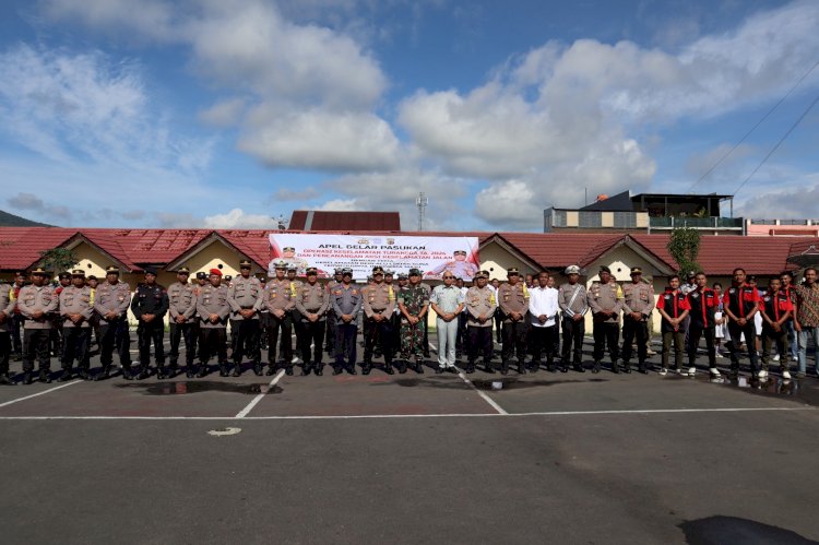 Kapolres Manggarai pimpin Apel Gelar Pasukan Operasi Keselamatan Turangga T.A. 2024 dan Pencanangan Aksi Keselamatan Jalan.