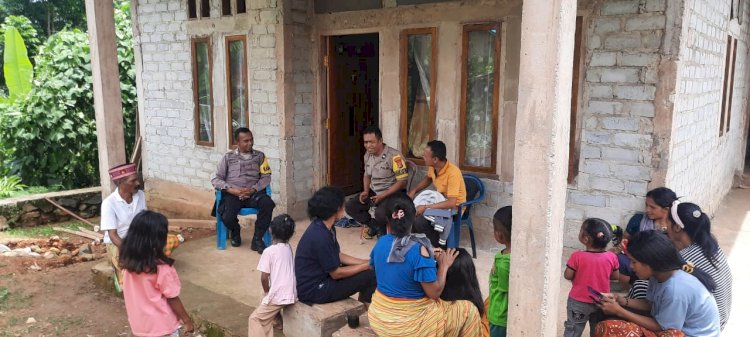 Kapospol Lelak Bersama Bhabinkamtibmas Himbau Warga Waspada Cuaca Ekstrem