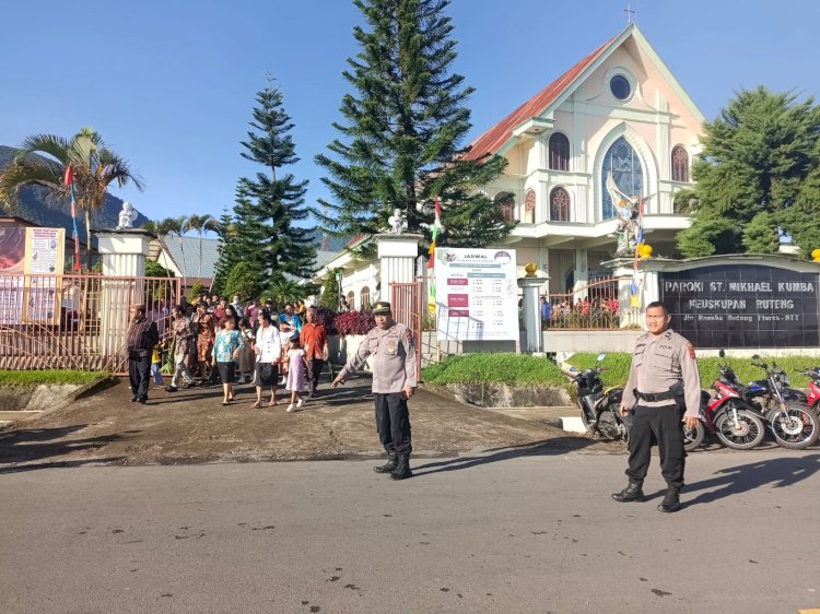 Operasi Samana Santa Turangga-2024: Polres Manggarai Kerahkan Personel Pengamanan Misa Minggu Palma