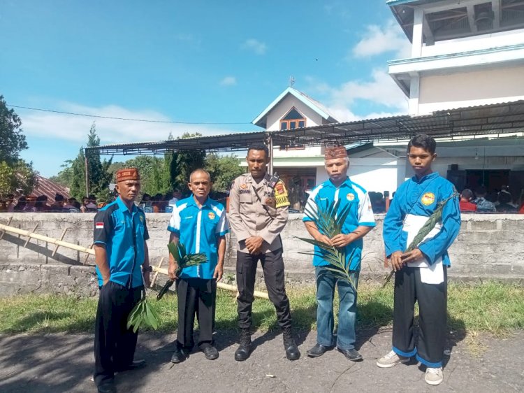 Pengamanan Perayaan Ibadah Misa Minggu Palma di Wilayah Hukum Polsek Satarmese