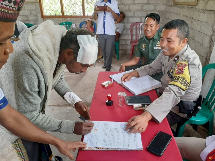 Problem Solving : Bhabinkamtibmas Berhasil Mediasi Konflik Penganiayaan,  Diselesaikan Secara Kekeluargaan