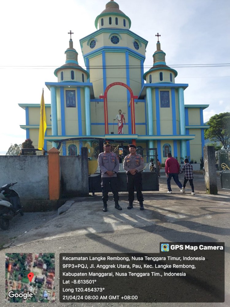 Polres Manggarai Terus Jamin Keamanan dan Kenyamanan Ibadah Minggu di Gereja-Gereja Kabupaten Manggarai