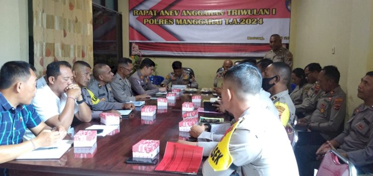 Kapolres Manggarai Pimpin Rapat Anev Penyerapan Anggaran TW I Tahun 2024