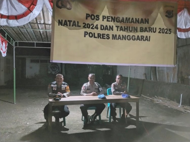 Kapolsek Reo Cek Pengamanan Pos PAM Gereja Sta. Maria Ratu Rosari Reo