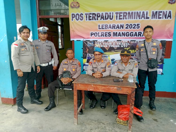 Polres Manggarai Gelar Personel Pos Pengamanan dan Pos Pelayanan Operasi Ketupat 2025