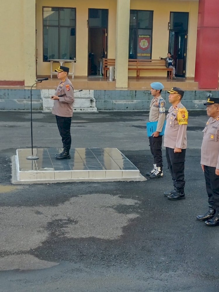 Pimpin Apel Mingguan, Kapolres Manggarai Berikan Arahan dan Penekanan Kepada Seluruh Personel