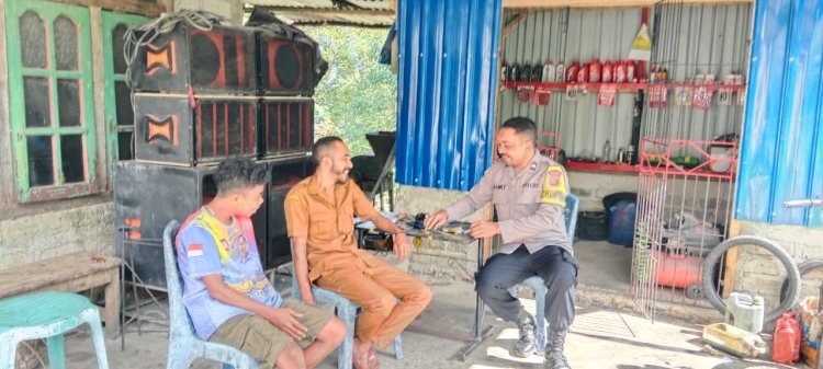 Bhabinkamtibmas AIPDA Ramly Budiman Sampaikan Himbauan Kamtibmas Saat Patroli dan Sambang di Desa Lando