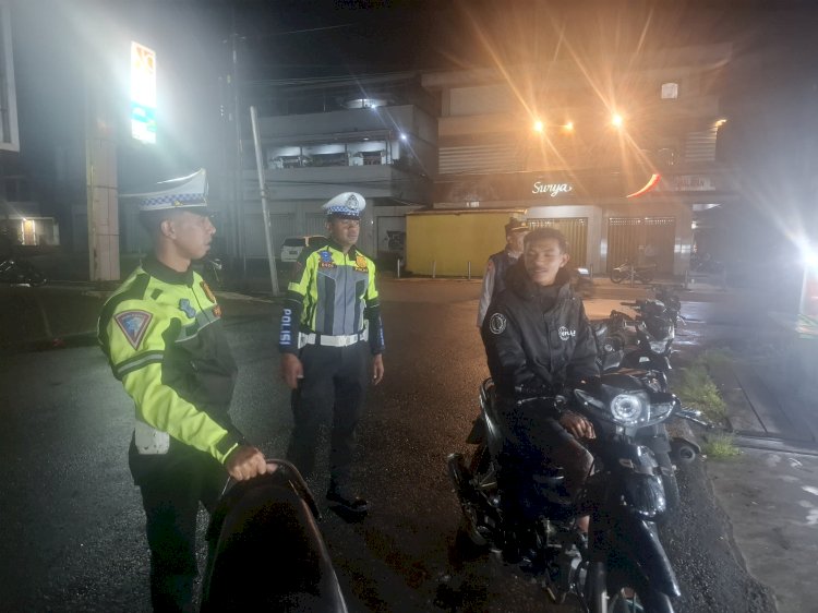 Antisipasi Balap Liar dan Laka Lantas, Sat Lantas Polres Manggarai Gelar Patroli Malam