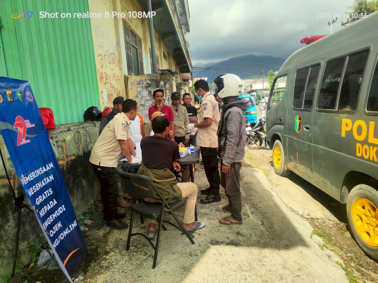 Dalam Rangka HUT Bhayangkara ke-79, Polres Manggarai Kembali Gelar Pelayanan Kesehatan Gratis bagi Pengemudi Bemo dan Ojek pangkalan