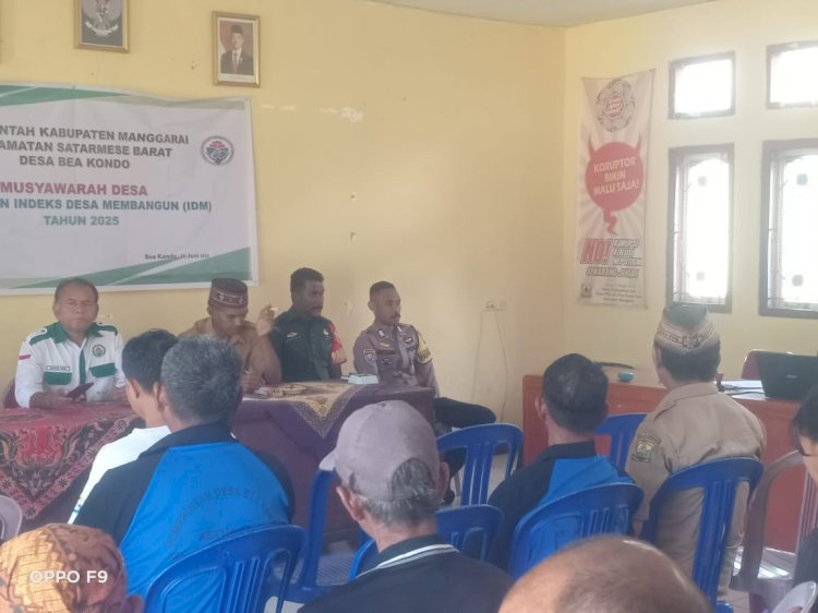 Bhabinkamtibmas Satarmese Barat Hadiri Musdes Penetapan Idm Desa Beakondo