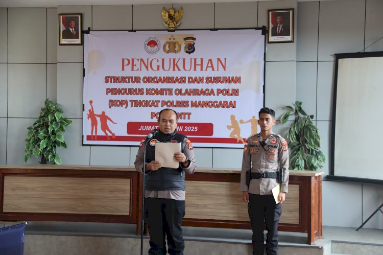 Kapolres Manggarai Kukuhkan Struktur Organisasi dan Pengurus Komite Olahraga Polri Tingkat Polres Manggarai