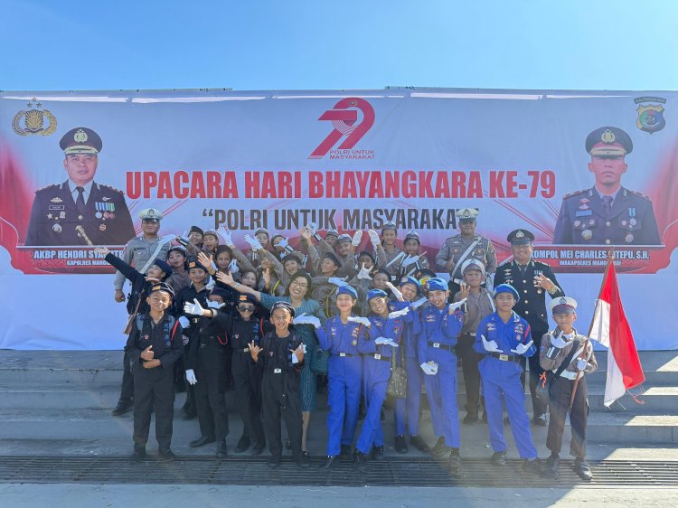Atraksi Polisi Cilik Polres Manggarai  Hadir Memeriahkan Hut Bhayangkara Ke - 79