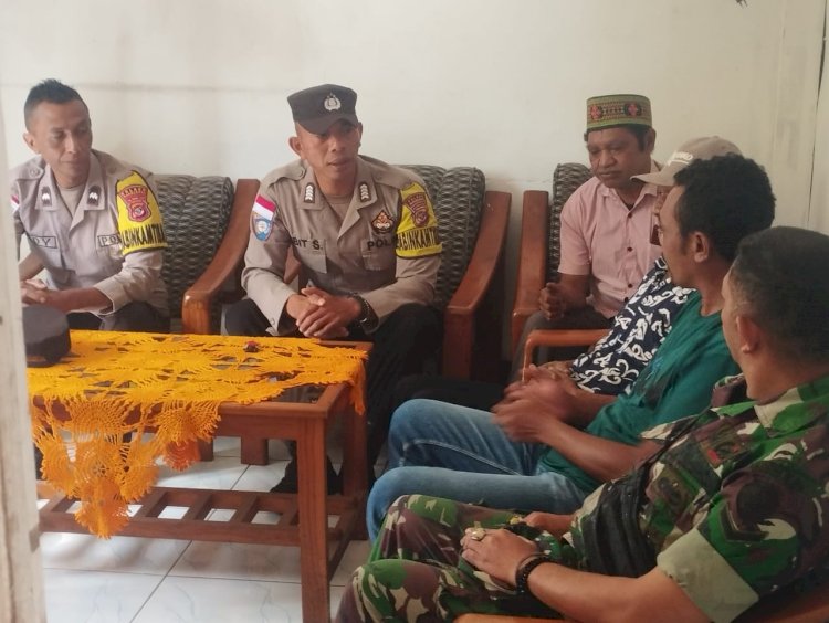 Bhabinkamtibmas Kec. Langke Rembong Lakukan Upaya Problem Solving Kasus Pengancaman