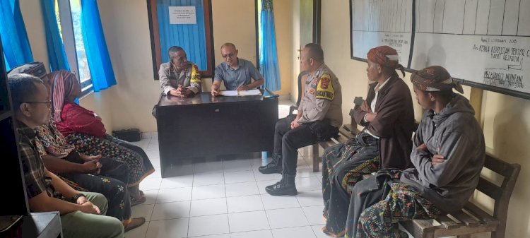 Mediasi Sengketa Tanah Di Polsek Cibal, Kapolsek Dan Bhabinkamtibmas Fasilitasi Jalannya Proses Damai