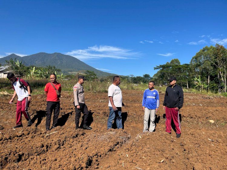 Kapolres Manggarai Lakukan Peninjauan Lokasi Penanaman Jagung Serentak Gugus Tugas Ketahanan Pangan di Kabupaten Manggarai