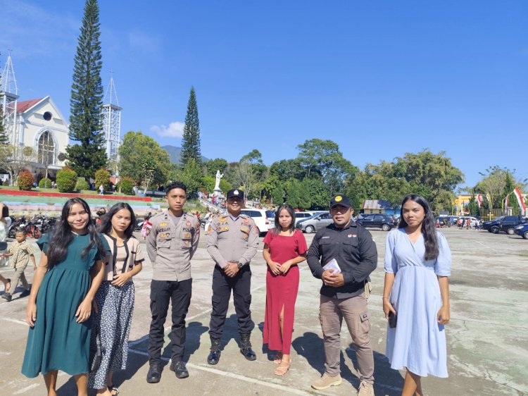 Polres Manggarai Amankan Ibadah Minggu, Pastikan Umat Beribadah dengan Nyaman
