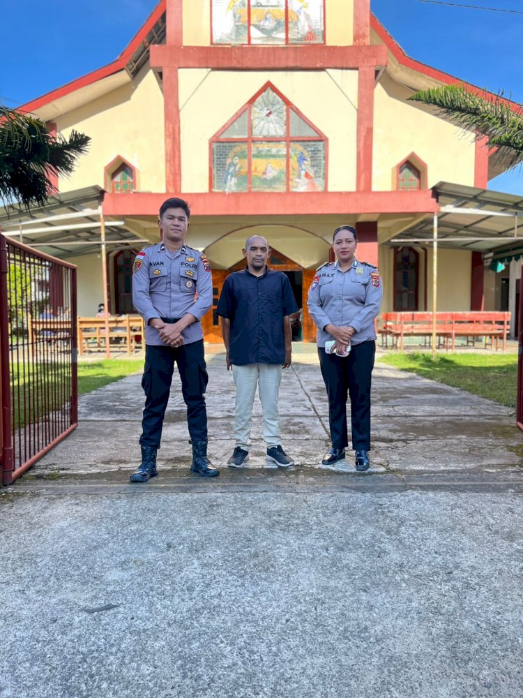 POLRES MANGGARAI GELAR PERSONEL PENGAMANAN MISA/IBADAH MINGGU