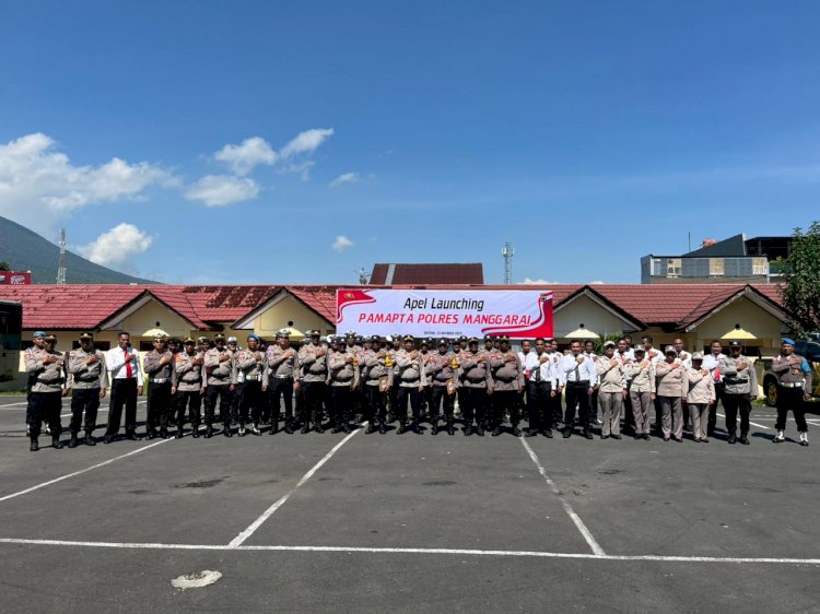 WAKAPOLRES MANGGARAI PIMPIN UPACARA LAUNCHING PERWIRA SAMAPTA (PAMAPTA) POLRES MANGGARAI