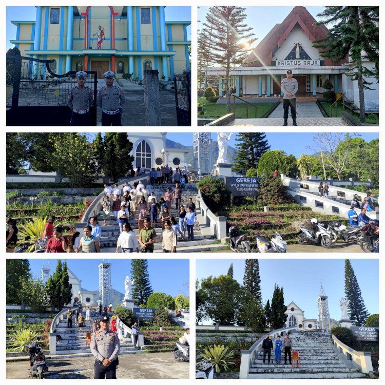 POLRES MANGGARAI ADAKAN PENGAMANAN IBADAH, PASTIKAN UMAT NASRANI LAKSANAKAN IBADAH DALAM SITUASI AMAN DAN NYAMAN