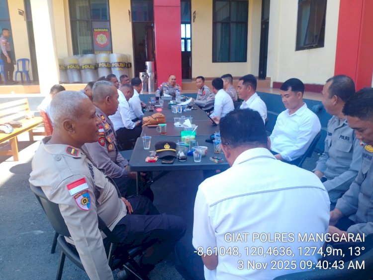 Coffee Morning Kapolres Manggarai Bersama PJU dan Perwira, Bahas Anev Mingguan dan Penekanan Tugas