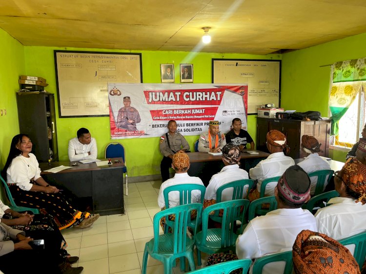 JUMAT CURHAT: WARGA DESA CUMBI UCAPKAN TERIMA KASIH ATAS PENEMPATAN BHABINKAMTIBMAS DI WILAYAH DESA CUMBI