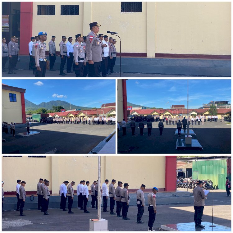 KAPOLRES MANGGARAI PIMPIN APEL JAM PIMPINAN, BERIKAN APRESIASI ATAS KERJA DAN DEDIKASI PERSONEL