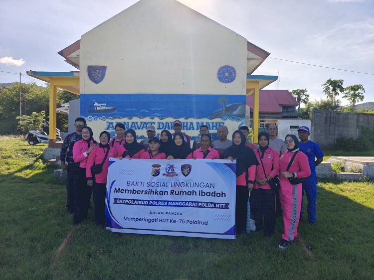 Satpolairud Polres Manggarai Gelar Bakti Sosial di Kecamatan Reok dalam Rangka HUT Polairud ke-75