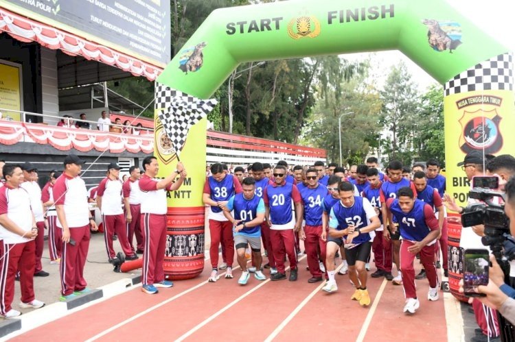 Polda NTT Pecahkan Rekor Kebersamaan! Lomba Lari Antar Satker: Bukan Sekadar Jarak, Ini Soal Jiwa Korsa dan Gelora Semangat
