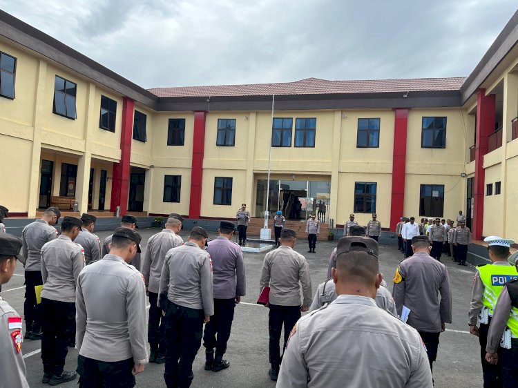 ARAHAN KAPOLRES MANGGARAI SAAT APEL PAGI: TEGASKAN PENGAWASAN INTERNAL DAN KESIAPSIAGAAN PERSONEL