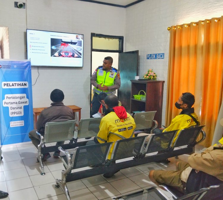 Unit Kamsel Polres Manggarai Gelar Pembinaan dan Penyuluhan untuk Pengemudi Ojek Online dan Offline