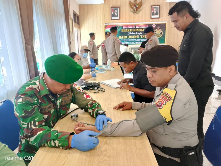 Polres Manggarai Ikut Sukseskan Bakti Kesehatan Donor Darah Peringati Hari Juang TNI AD ke-80