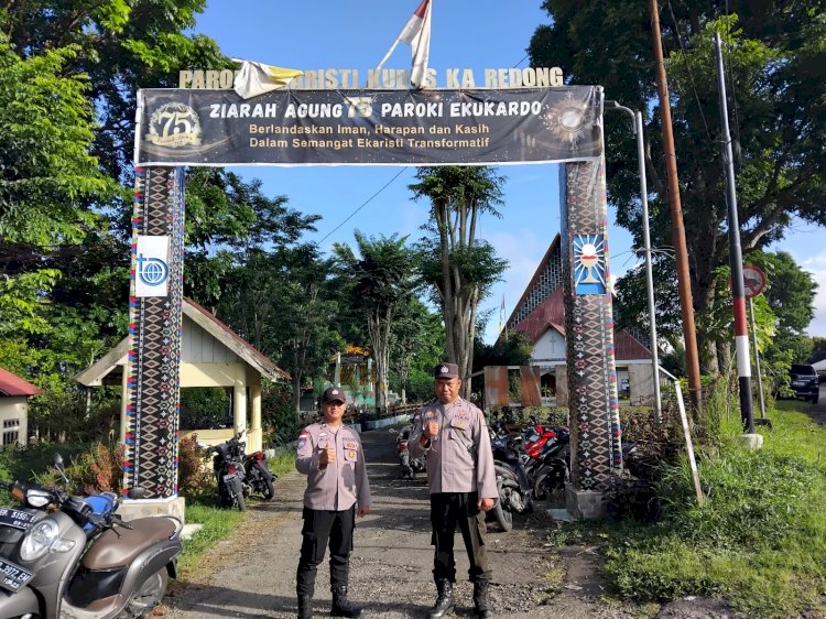 Anggota Polres Manggarai Laksanakan Pengamanan Ibadah Hari Minggu di Sejumlah Gereja
