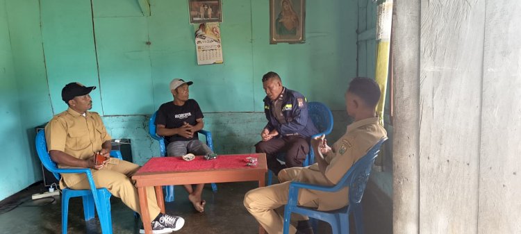 Bhabinkamtibmas Desa Bulan Laksanakan Patroli Dialogis Jaga Kamtibmas Kecamatan Ruteng