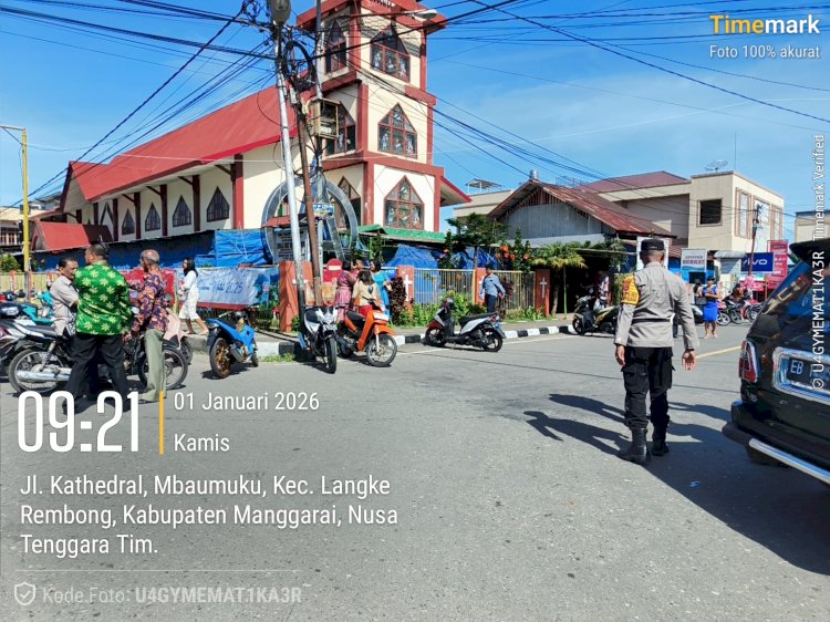SELURUH RANGKAIAN IBADAH MENGAWALI TAHUN BARU 2026 DI WILAYAH HUKUM POLRES MANGGARAI BERJALAN AMAN DAN KONDUSIF