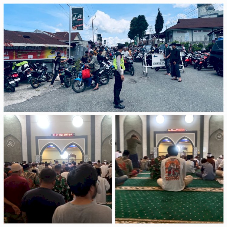 POLRES MANGGARAI  LAKUKAN PENGAMANAN HUMANIS WUJUDKAN PELAKSANAAN SHOLAT JUMAT KAUM MUSLIMIN MANGGARAI BERJALAN LANCAR DAN AMAN